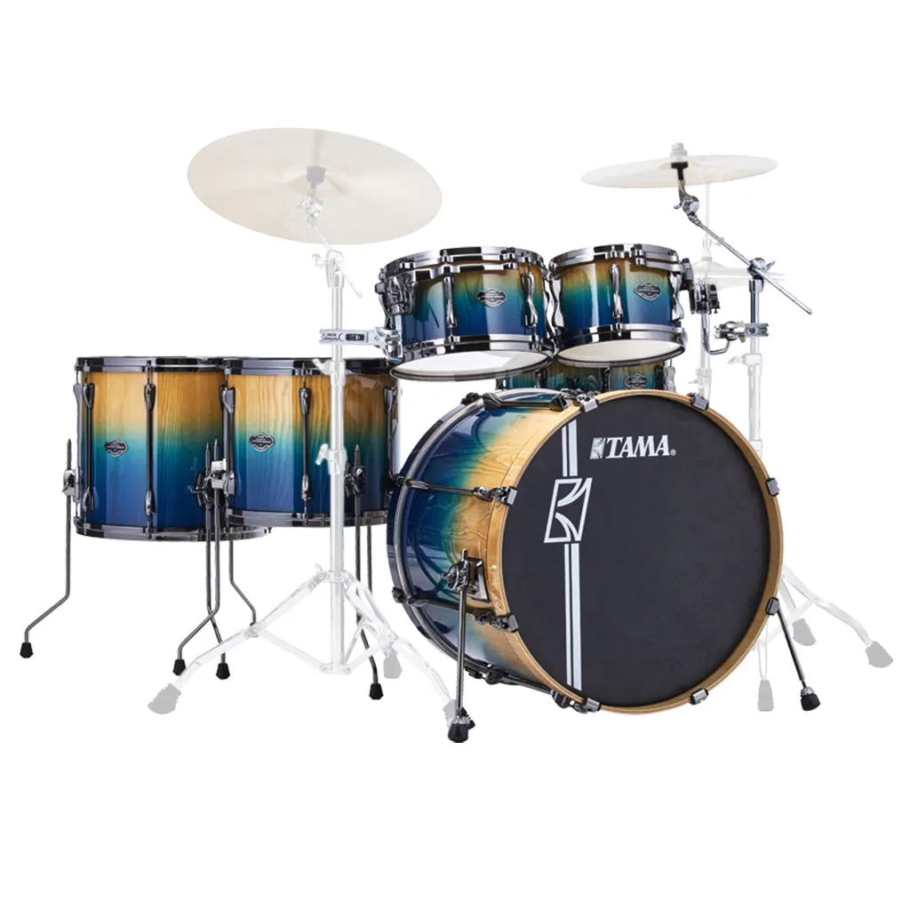 Tama Superstar Hyper-Drive Maple 6-Piece Shell Pack with 22" Bass Drum - Sapphire Fade Lacebark Pine
