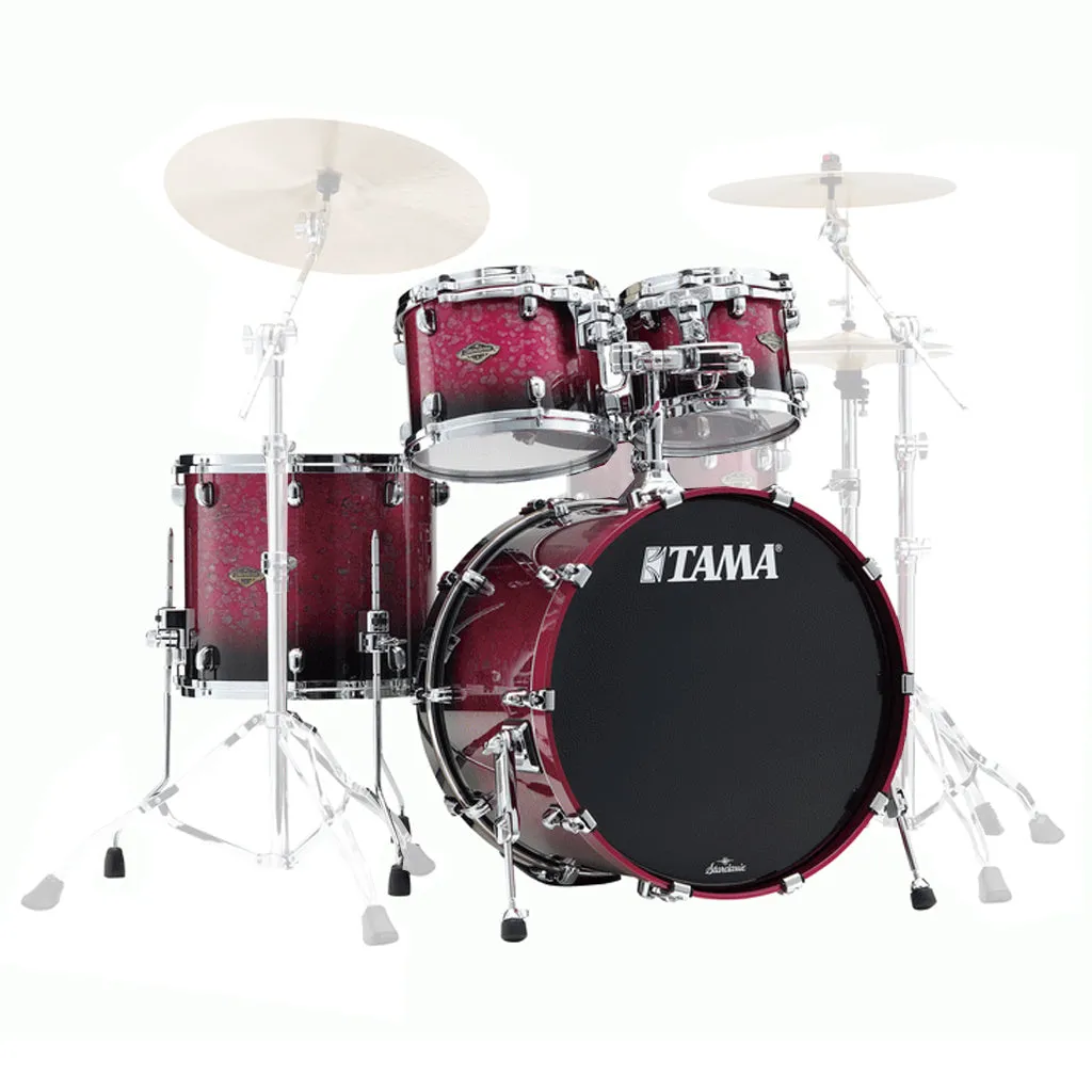 Tama WBS42S Starclassic Walnut/Birch 4-Piece Shell Pack with 22" Bass Drum - Molten Dark Raspberry Fade