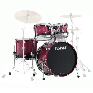 Tama WBS42S Starclassic Walnut/Birch 4-Piece Shell Pack with 22" Bass Drum - Molten Dark Raspberry Fade