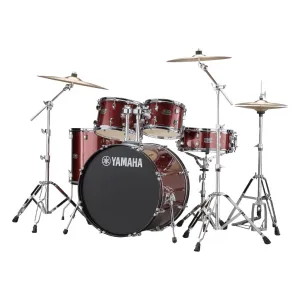 Yamaha Rydeen Euro Size 5-Piece Complete Drum Set with Hardware and Cymbals - Burgundy Glitter