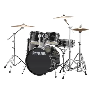 Yamaha Rydeen Fusion Size 5-Piece Complete Drum Set with Hardware and Cymbals - Black Glitter